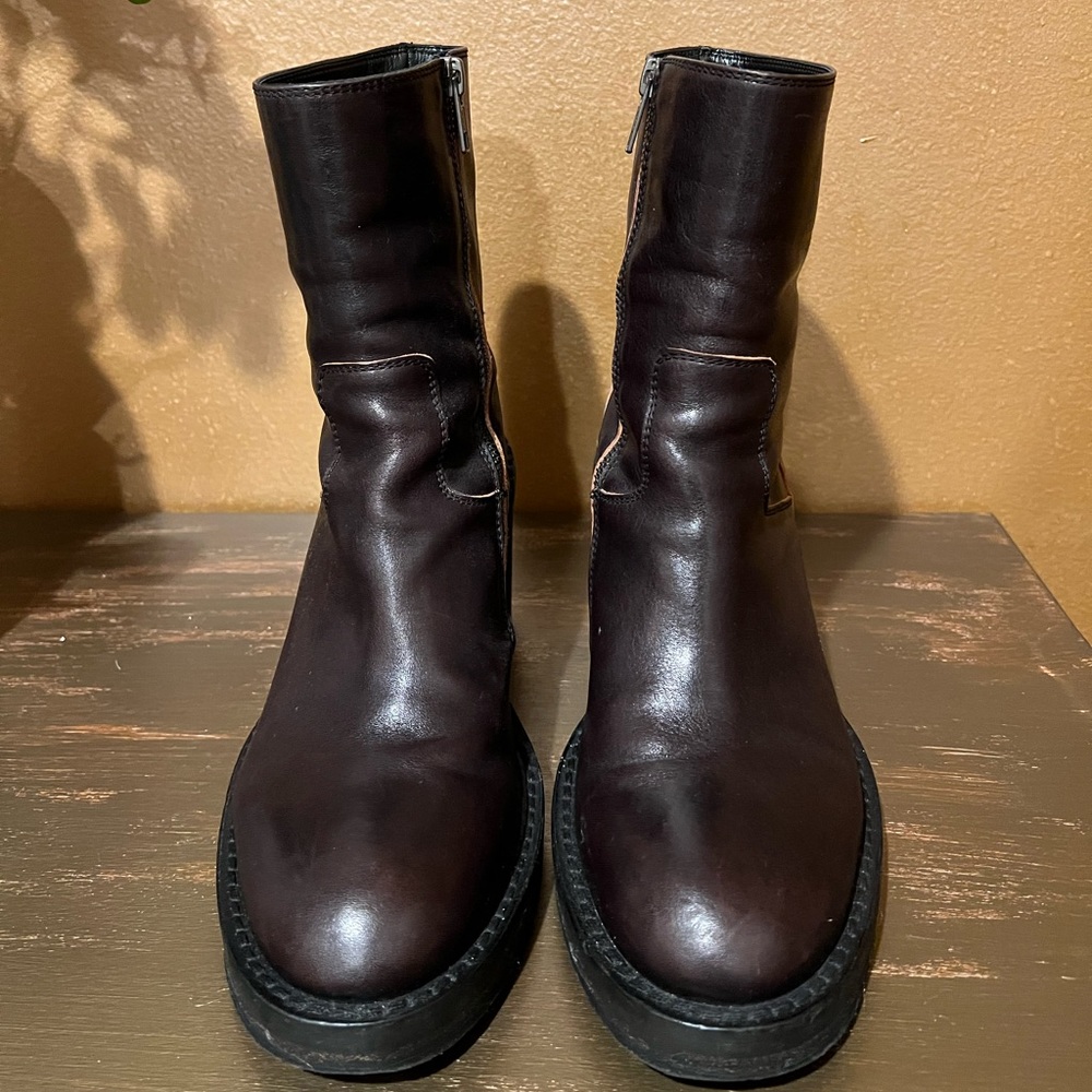 Ann Demeulemeester Leather black heeled boots